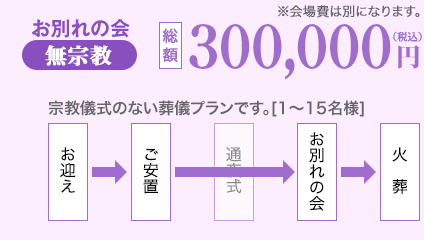 あやめ斎場 無宗教 総額300,000円（税別）